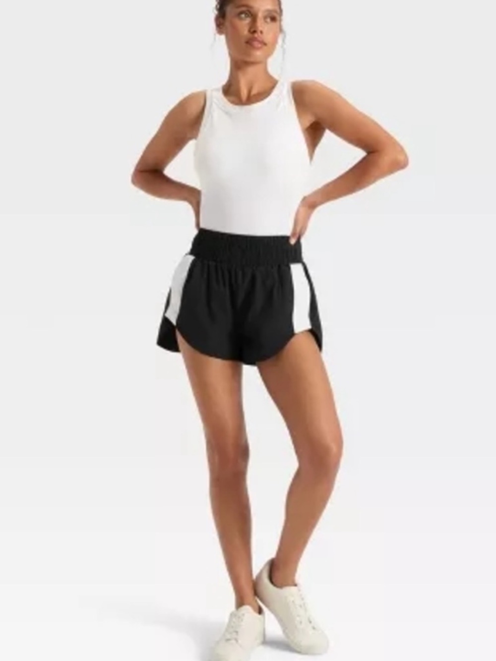 JoyLab Black and White Women's Athletic Shorts XXL